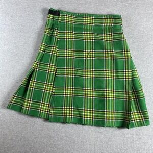 Scottish Design Tartans Skirt Mens‎ 28 Green Plaid Kilt Pleated Acrylic School